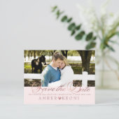 PixDezines Save the Date/Imitats Rose Gold/Fun Scr Ankündigungspostkarte (Stehend Vorderseite)