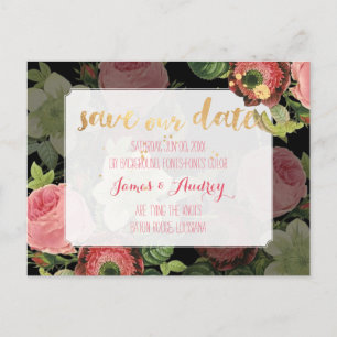 PixDezines Save-the-Date-Karte mit Vintage-Rosen Ankündigungspostkarte