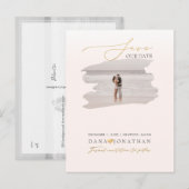 PixDezines Save the Date Luxe Script DIY Farbe Postkarte (Vorne/Hinten)