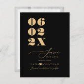 PixDezines Save the Date Luxe Script DIY Farbe Postkarte (Vorne/Hinten)