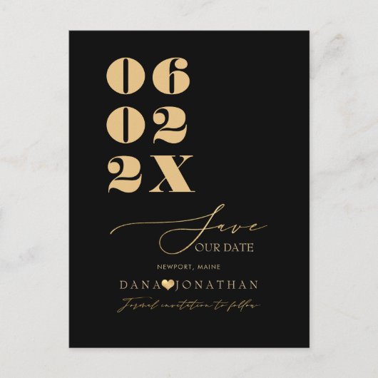 PixDezines Save the Date Luxe Script DIY Farbe Postkarte (Vorderseite)