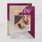 PixDezines Save the Date/Moderne DIY-Farben Ankündigungspostkarte (Vorne/Hinten)