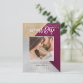 PixDezines Save the Date/Moderne DIY-Farben Ankündigungspostkarte (Stehend Vorderseite)