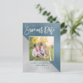 PixDezines Save the Date/Moderne DIY-Farben Ankündigungspostkarte (Stehend Vorderseite)