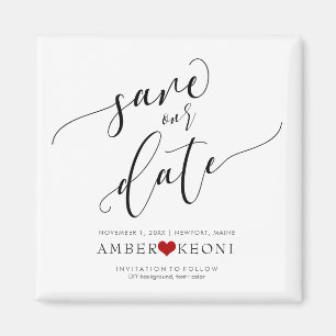 PixDezines Save the Date/Moderne Kalligraphie Schr Magnet