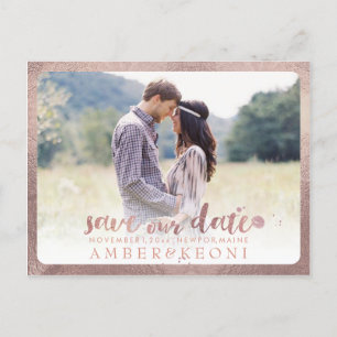 PixDezines Save the Date/Pinselskript Ankündigungspostkarte