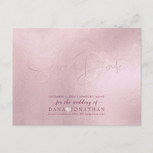 PixDezines Save the Date/Rosa Farbton Postkarte (Vorderseite)