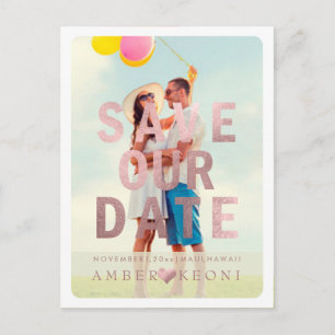 PixDezines Save the Date/Rose Gold Ankündigungspostkarte
