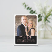 PixDezines Save the Date/Rose Gold/Cooles Script Postkarte (Stehend Vorderseite)