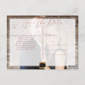 PixDezines Save the Date/Rose Gold/Cooles Script Postkarte (Rückseite)