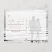 PixDezines Save the Date/Rose Gold Script Postkarte (Rückseite)