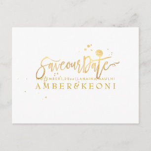 PixDezines Save the Date/Stilvolle Imitate Gold Sc Ankündigungspostkarte