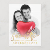 PixDezines Save the Date/Stilvolle Imitate Gold Sc Ankündigungspostkarte (Vorderseite)