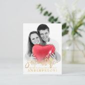 PixDezines Save the Date/Stilvolle Imitate Gold Sc Ankündigungspostkarte (Stehend Vorderseite)