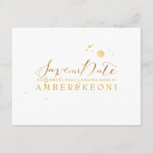 PixDezines Save the Date/Stilvolle Imitate Gold Sc Ankündigungspostkarte