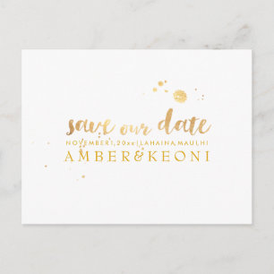 PixDezines Save the Date/Stilvolle Imitate Gold Sc Ankündigungspostkarte