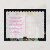 PixDezines Save the Date/Stilvolle Imitate Gold Sc Ankündigungspostkarte (Rückseite)