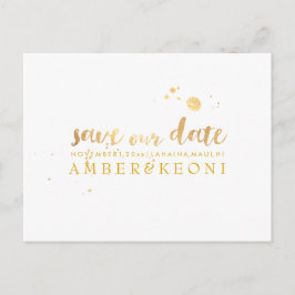 PixDezines Save the Date/Stilvolle Imitate Gold Sc Ankündigungspostkarte