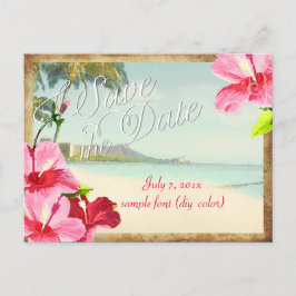 PixDezines/Save the Date/Vintage waikiki Ankündigungspostkarte