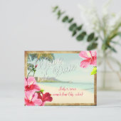 PixDezines/Save the Date/Vintage waikiki Ankündigungspostkarte (Stehend Vorderseite)