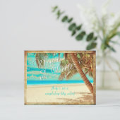 PixDezines/Save the Date/Vintager tropischer Stran Ankündigungspostkarte (Stehend Vorderseite)
