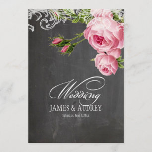 PixDezines Schiefertafel/Rococo/altmodische Rosen Einladung