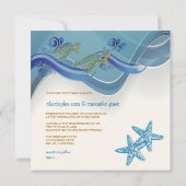 PixDezines-Schildkröten/Honu+Wellen/Tageshintergru Einladung (Rückseite)