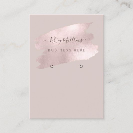 PixDezines schimmernd Rosa gebürsteter Ohrring Visitenkarte (Vorderseite)