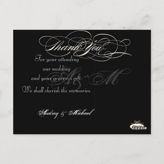 PixDezines Schlicht Wedding Fotos Vielen Dank Postkarte (Rückseite)