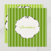 PixDezines schlichte Streifen/Farbton/Grün Einladung (Vorne/Hinten)