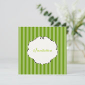 PixDezines schlichte Streifen/Farbton/Grün Einladung (Stehend Vorderseite)