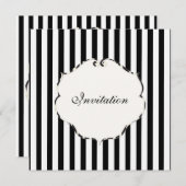 PixDezines Schlichte Streifen schwarz + weiß/zebra Einladung (Vorne/Hinten)