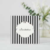 PixDezines Schlichte Streifen schwarz + weiß/zebra Einladung (Stehend Vorderseite)