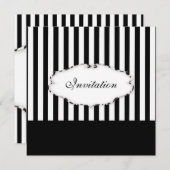 PixDezines Schlichte Streifen schwarz + weiß/zebra Einladung (Vorne/Hinten)