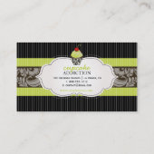 PixDezines-Schlüssellime-Wirbel-Cupcake+pinstripes Visitenkarte (Rückseite)