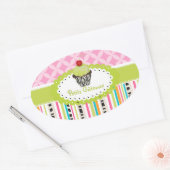 PixDezines-Schlüssellime-Wirbel, Kuchen/DIY-Farbe Ovaler Aufkleber (Umschlag)