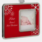 PixDezines Schneeflocken Erste Weihnachtszeit / DI Rahmen-Ornament Silber (Rechts)