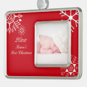 PixDezines Schneeflocken Erste Weihnachtszeit / DI Rahmen-Ornament Silber (Links)