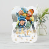 PixDezines Schneeflocken/Gold/Silber/Urlaubskarten Feiertagskarte (Stehend Vorderseite)