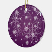 PixDezines Schneeflocken Weiß + Plum Keramik Ornament (Links)