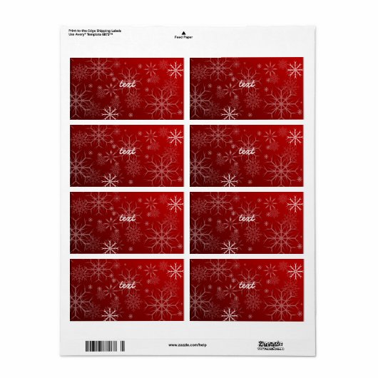 PixDezines Schneeflocken weiß + rot (Vorne)