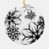 PixDezines Schneeflocken Weiß + Schwarz Keramik Ornament (Hinten)