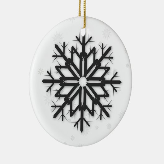 PixDezines Schneeflocken Weiß + Schwarz Keramikornament (Rechts)