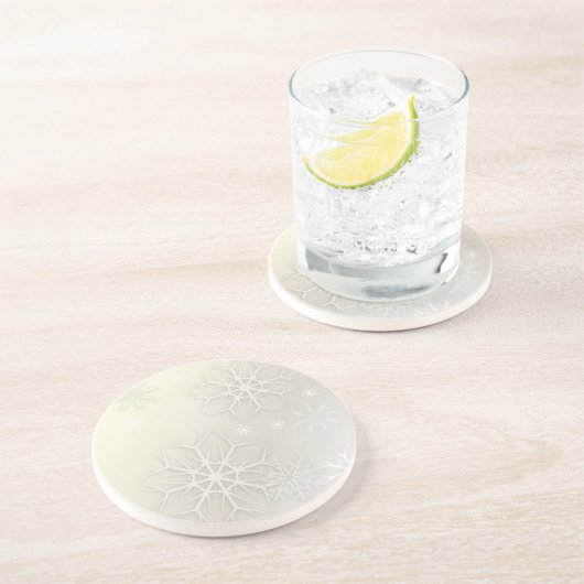 PixDezines Schneeflote, kundenspezifischer Hinterg Sandstein Untersetzer (Seite)