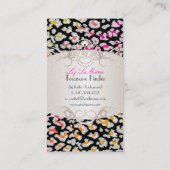 PixDezines Schneelopard/Regenbogenflecken Visitenkarte (Rückseite)