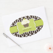 PixDezines-Schriftart-Farbtöne, Schlüssellimkuchen Ovaler Aufkleber (Umschlag)