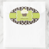 PixDezines-Schriftart-Farbtöne, Schlüssellimkuchen Ovaler Aufkleber (Tasche)