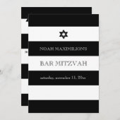PixDezines schwarz/weiß/Streifen Bar mitzvah Einladung (Vorne/Hinten)
