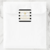 PixDezines schwarz+weiß Streifen mitzvah Rückkehr  Quadratischer Aufkleber (Tasche)