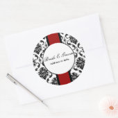 PixDezines schwarz+weiß vendome damask, dIY Farben Runder Aufkleber (Umschlag)